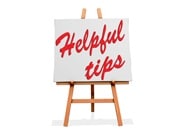 Helpful tips written on canvas on easel 
