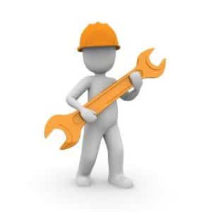 Icon of worker with large wrench
