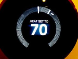 Heat set to 70 degrees thermostat 
