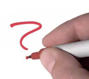 Red sharpie question mark