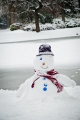 Snow Man with hat, scarf and buttons