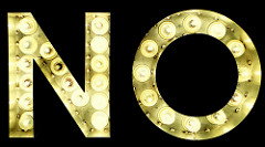 Word 'NO' with Lights