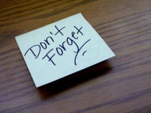 Sticky Note with Don't Forget written on it