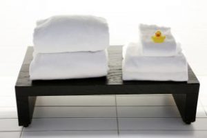 Small Spa Table with Towels folded