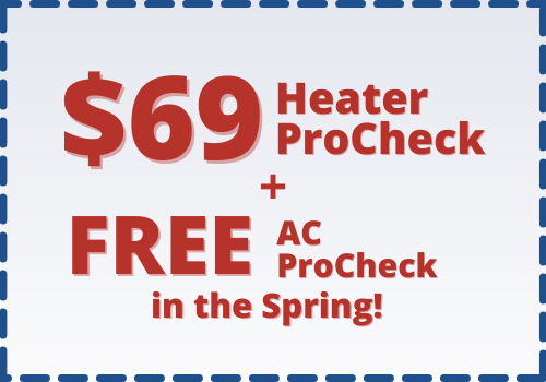 69 dollar heater pro check and Free AC pro check in spring coupon