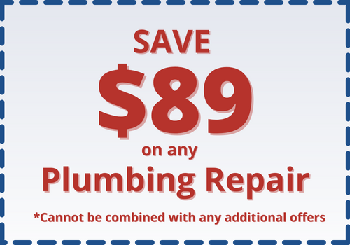 Save 89 Dollars on any Plumbing Repair