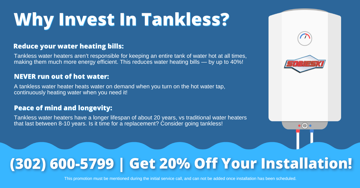 Image of graphic explaining tankless water heaters